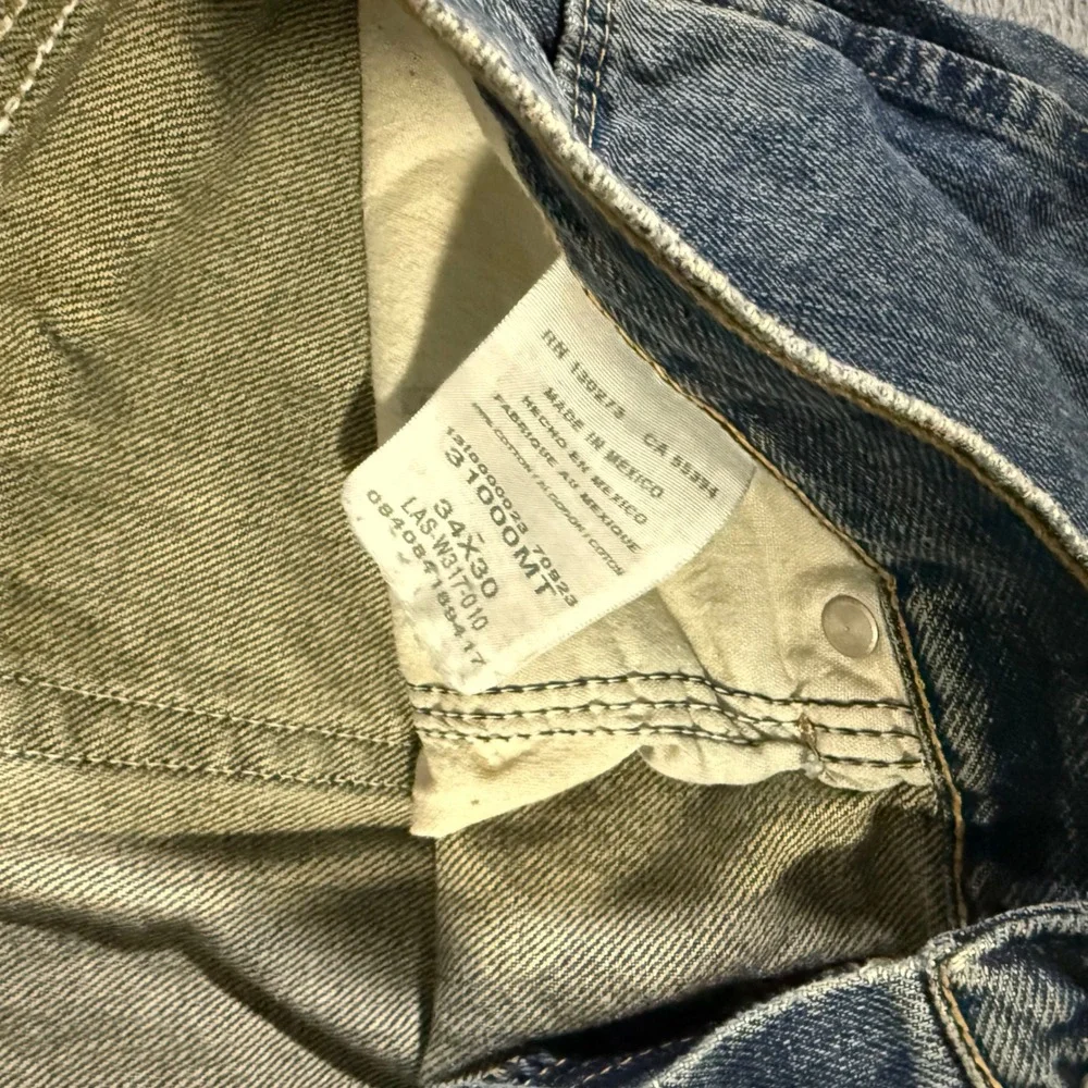 Wrangler Blue Denim Straight Leg Jeans Casual‎ Workwear Pants Men's Size 34x30